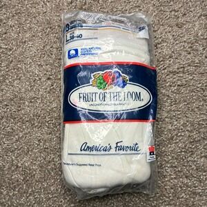 Fruit of the Loom Briefs Men L 38-40 White 3 Pack Cotton Underwear 90s USA VTG